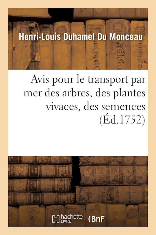 Front cover_Avis Pour Le Transport Par Mer Des Arbres, Des Plantes Vivaces, Des Semences