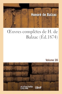 Front cover_Oeuvres Complètes de H. de Balzac. Vol. 20