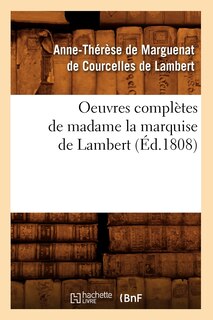 Couverture_Oeuvres Completes de Madame La Marquise de Lambert