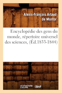 Couverture_Encyclopédie Des Gens Du Monde, Répertoire Universel Des Sciences, (Éd.1833-1844)