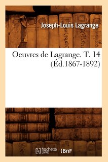 Front cover_Oeuvres de Lagrange. T. 14 (Éd.1867-1892)
