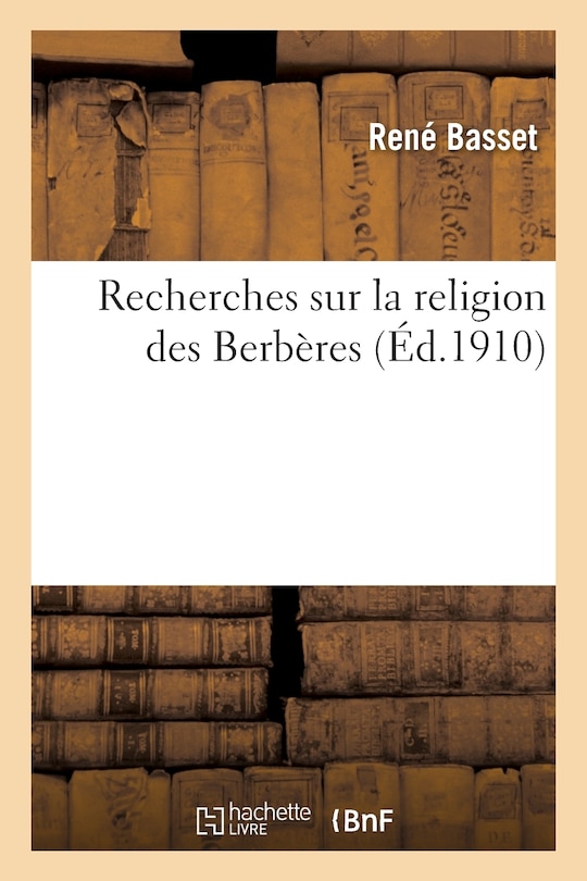 Front cover_Recherches Sur La Religion Des Berbères