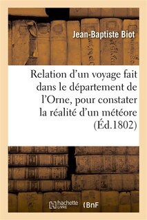 Couverture_Relation d'Un Voyage Fait Dans Le Département de l'Orne, Pour Constater La Réalité d'Un Météore
