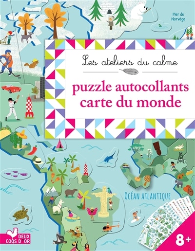 Puzzle autocollants carte du monde