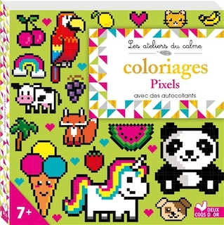 Couverture_Coloriages pixels : avec des autocollants