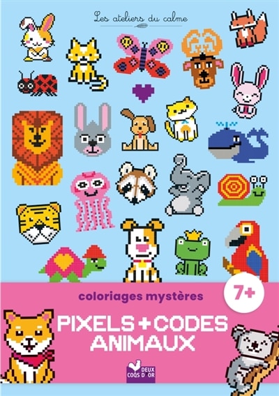 Couverture_Coloriages mystères pixels et codes Animaux