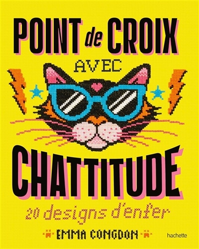 Front cover_Point de croix avec chattitude : 20 designs d'enfer