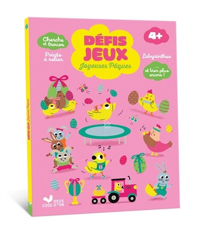 Couverture_Défis jeux joyeuses Pâques : cherche et trouve, points à relier, labyrinthes... et bien plus encore !