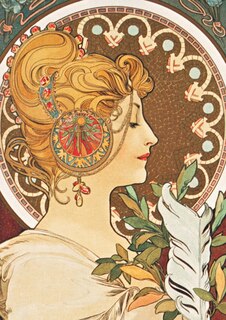 Couverture_Carnet Ligné Ligné Affiche Mucha, La Plume
