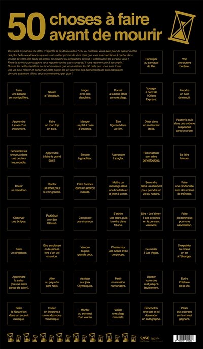 Poster bucket list 50 choses a faire..