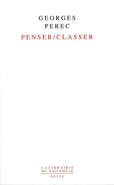 Front cover_Penser, classer