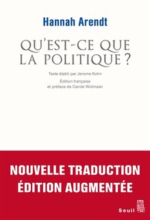 Couverture_Qu'est-ce que la politique ?