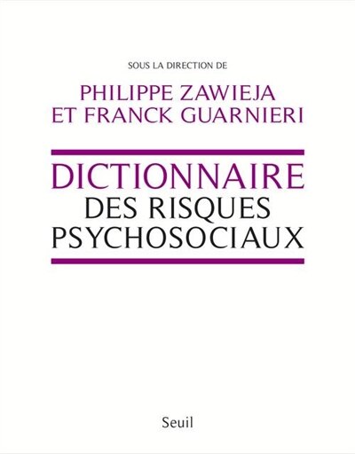 Front cover_Dictionnaire des risques psychosociaux