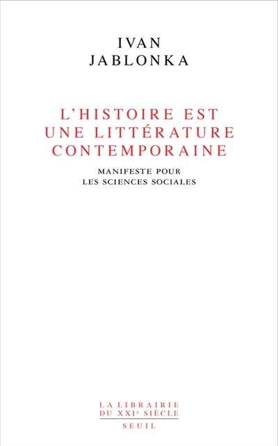 Front cover_Histoire est une littérature contemporaine (L')