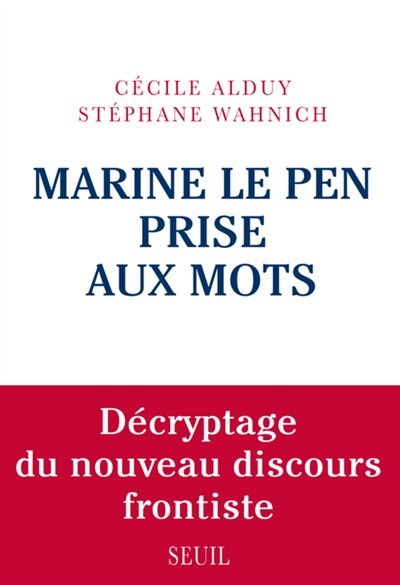 Couverture_Marine Le Pen prise aux mots
