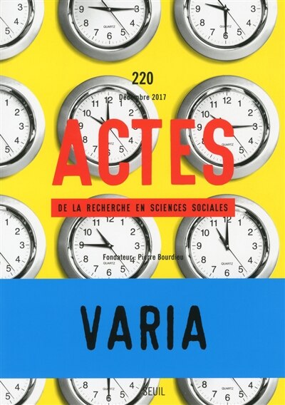 Front cover_Actes de la recherche en sciences sociales, no 220