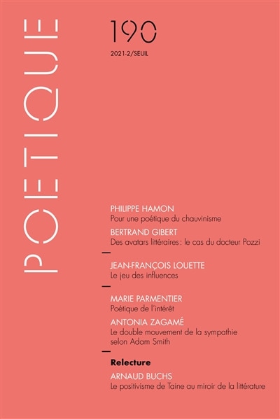 Front cover_Poétique, n°190