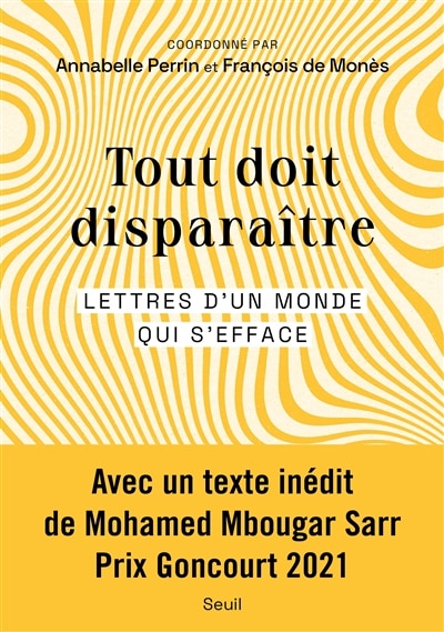 Couverture_Tout doit disparaître : lettres d'un monde qui s'efface