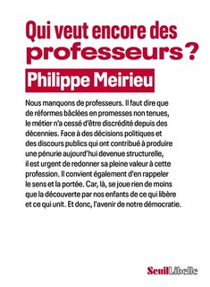 Front cover_Qui veut encore des professeurs ?