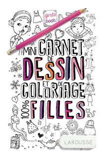 Front cover_Mini-carnet de dessin et de coloriage 100 % filles
