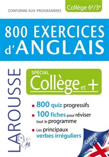 Couverture_800 exercices d'anglais : spécial collège