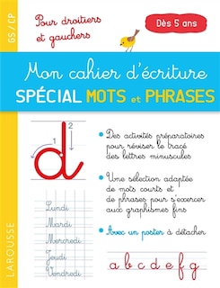 Front cover_Mon cahier d'écriture, spécial 1ers mots et phrases