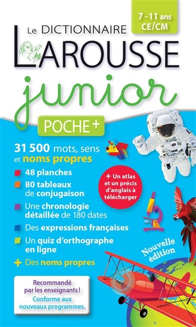 Couverture_Le dictionnaire Larousse junior poche +, 7-11 ans, CE, CM