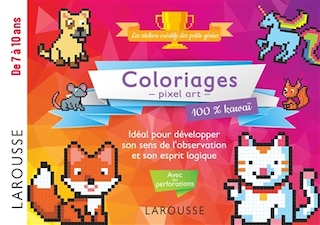 Couverture_Coloriages pixel art - 100% kawai