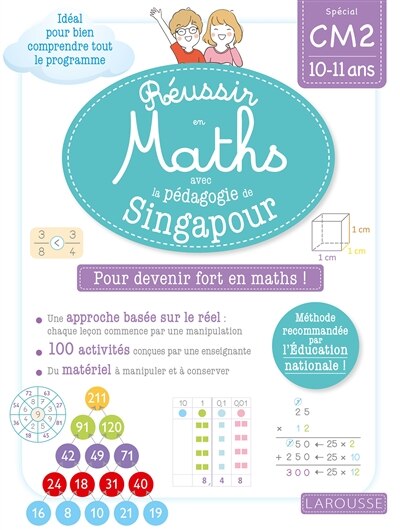 Couverture_Réussir en maths avec Montessori et la pédagogie de Singapour : spécial CM2 : 10-11 ans