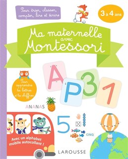 Front cover_Ma maternelle avec montessori, 3-4 ans