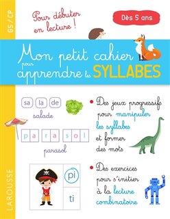 Front cover_Mon petit cahier pour apprendre les syllabes : GS-CP, dès 5 ans