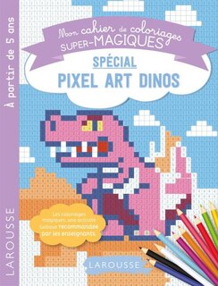 Couverture_Cahier coloriages.. pixel art dinos