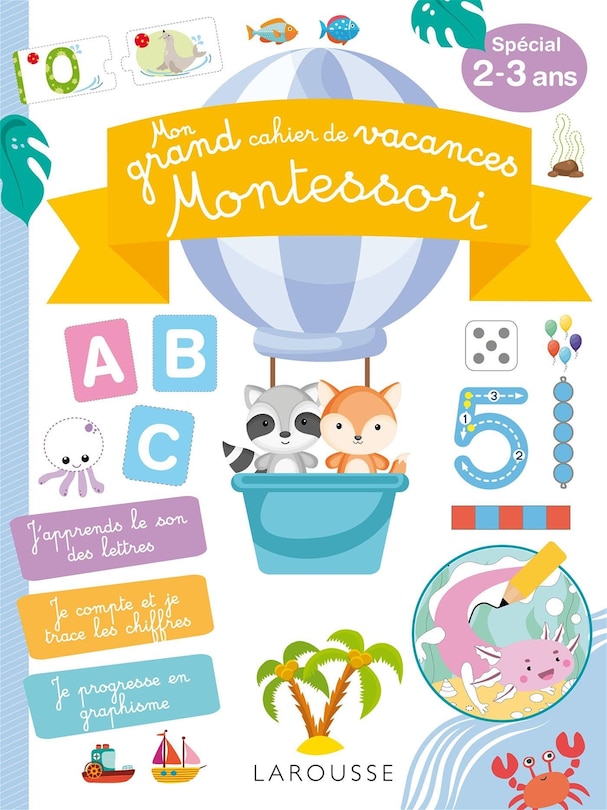 Front cover_Mon grand cahier de vacances Montessori : spécial 2-3 ans