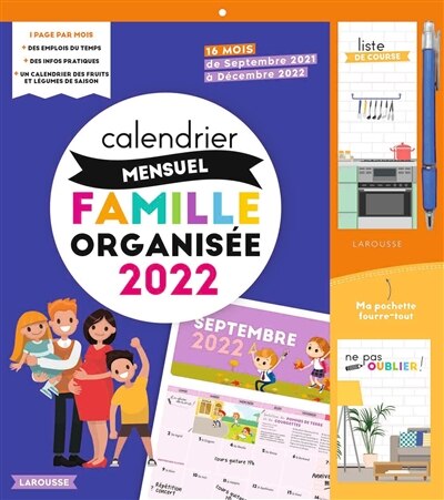 Calendrier mensuel - une annee organisee