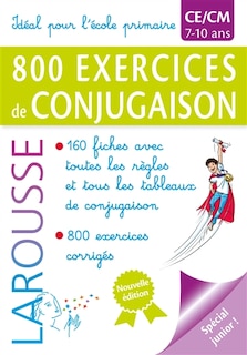 Couverture_800 exercices de conjugaison, CE, CM, 7-10 ans