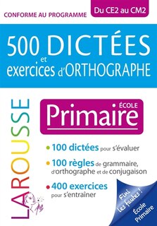 Couverture_500 dictées et exercices d'orthographe spécial primaire