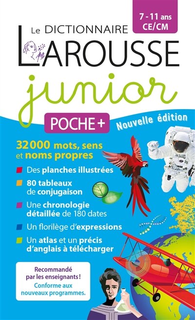 Couverture_Le dictionnaire Larousse junior poche +, 7-11 ans, CE-CM