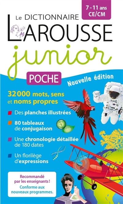 Couverture_Le dictionnaire Larousse junior poche, 7-11 ans, CE, CM