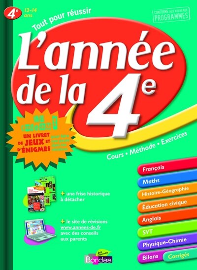 Front cover_Tout pour réussir l'année de la 4e