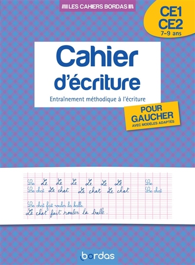 Front cover_Cahier d'écriture, CE1-CE2, 7-9 ans