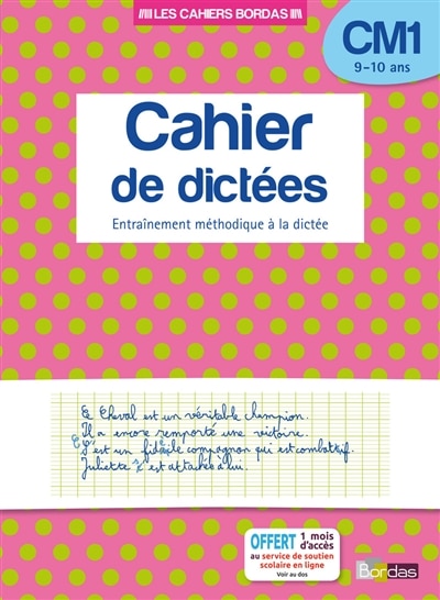 Couverture_Cahier de dictées, CM1, 9-10 ans