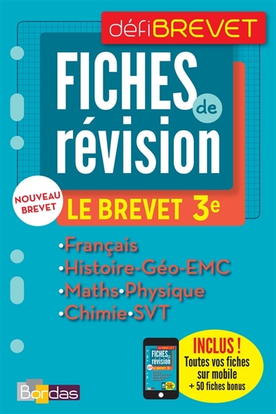 Front cover_Fiches de révision, le brevet 3e