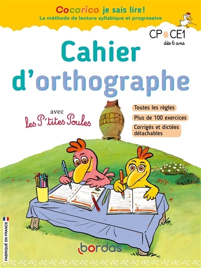 Couverture_Cahier d'orthographe avec les p'tites poules