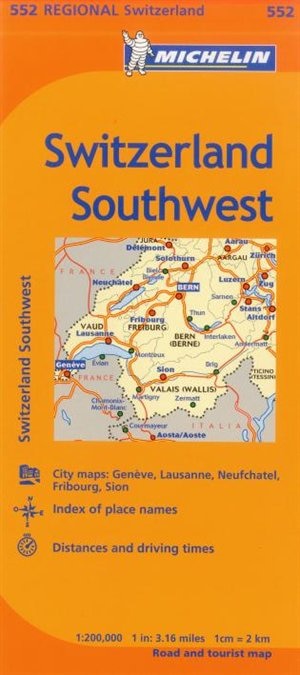Front cover_Michelin Switzerland: Southwest Map 552