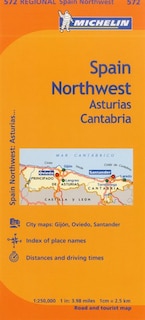 Couverture_Michelin Spain: Northwest, Asturias, Cantabria Map 572