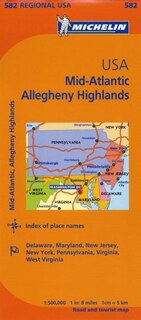 Front cover_Michelin USA: Mid-Atlantic, Allegheny Highlands Map 582