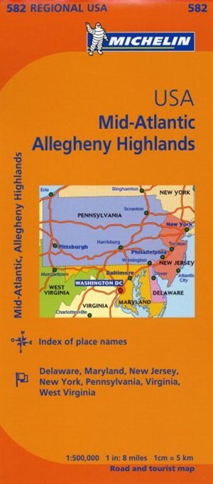 Front cover_Michelin USA: Mid-Atlantic, Allegheny Highlands Map 582