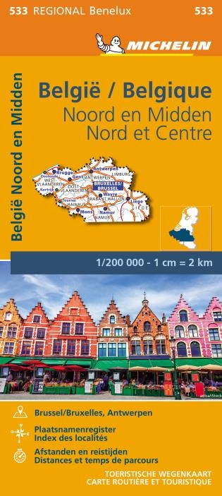 Couverture_Michelin Map Belgium: North & Central 533