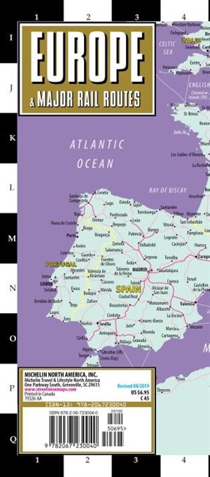 Front cover_Streetwise Europe & Major Rail Routes Laminated Map