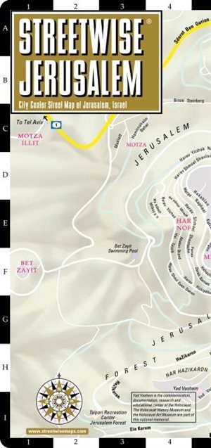 Front cover_Streetwise Jerusalem Map - Laminated City Center Street Map of Jerusalem, Israel